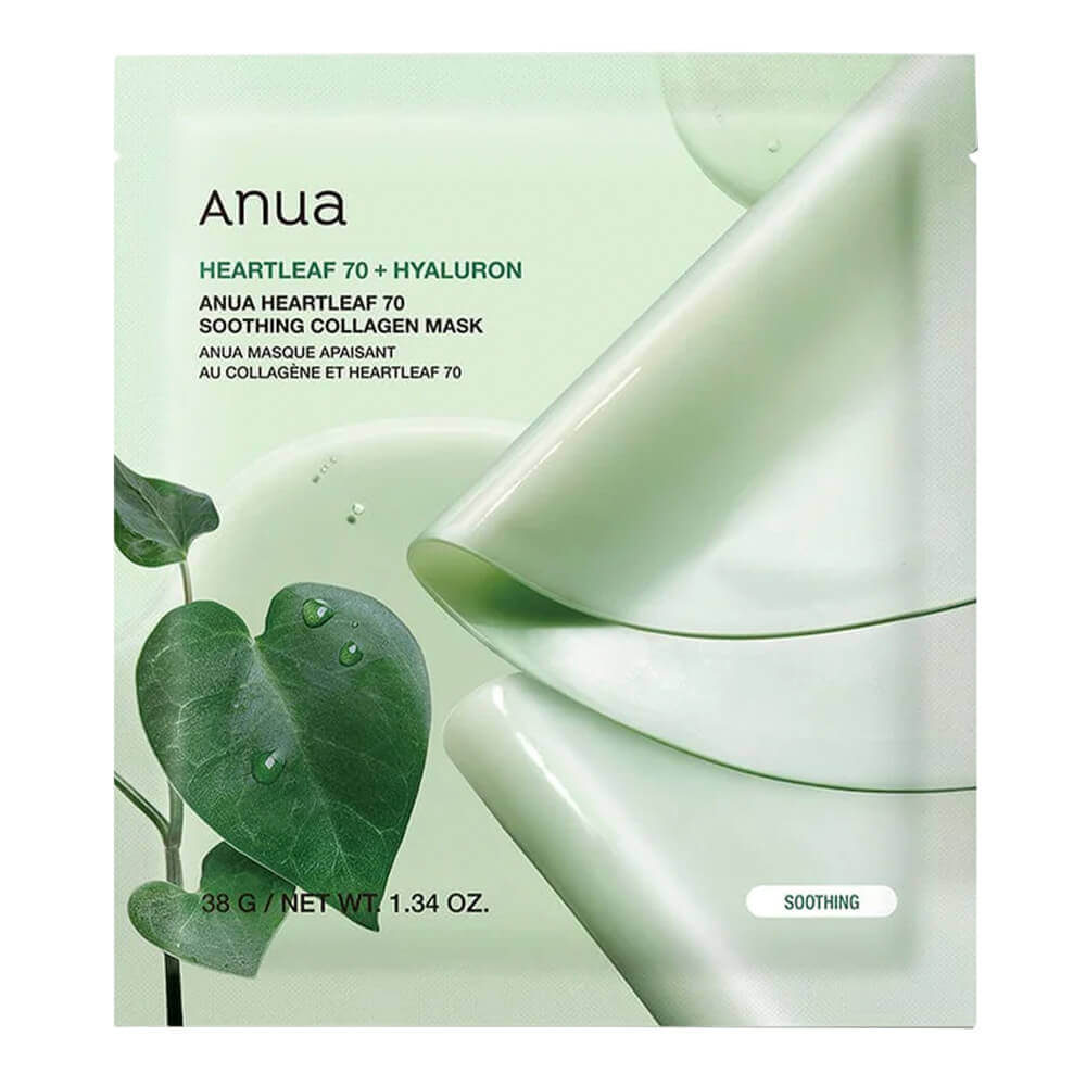 anua-heartleaf-70-soothing-collagen-mask Успокаивающая гидрогелевая маска с хауттюйнией Anua Heartleaf 70 Soothing Collagen Mask,4шт — изображение 1