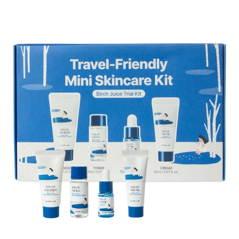 round-lab-travek_friendly-mini-skincare-kit-birch-juice Travel-набор средств с берёзовым соком Round Lab Travel-Friendly Mini Skincare Kit Birch Juice — изображение 1